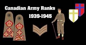 Canadian Army Ranks 1939-1945