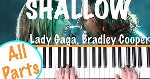 How to play SHALLOW - A Star Is Born (Lady Gaga) Piano Chords Tutorial