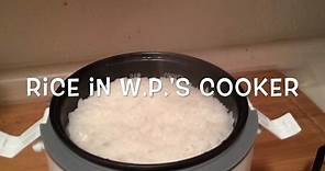 Rice in the Wolfgang Puck Rice cooker...really!