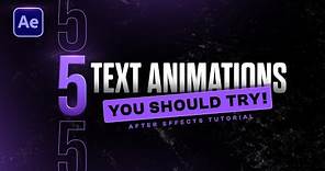 5 Creative Text Animation in After Effects for Freshers!