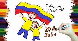 Como hacer un dibujo de la independencia de Colombia paso a paso