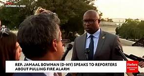 WATCH: Jamaal Bowman Speaks Out To Reporters About Pulling Fire Alarm