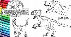 Drawing and Coloring Jurassic World Dinosaurs collection - How to Draw Color Dinosaurs for Children