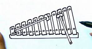 Cómo dibujar un XILÓFONO - Dibujo de un xilófono
