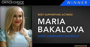 Maria Bakalova wins Critics Choice Award for Best Supporting Actress in Borat Subsequent Moviefilm