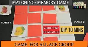 Matching- Memory game for kids and all ages| DIY GAMES| Easy games to make at home| Strategy game