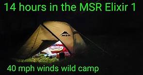 MSR Elixir 1 Liveability Review - 14 hours in a tent - winter wild camp with 40 mph winds