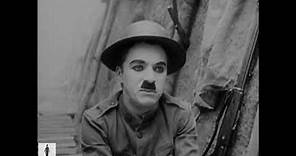 Charlie Chaplin in the trenches (Scene from Shoulder Arms, 1918)