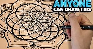 How to Draw an Easy Mandala - a Step by Step Tutorial | Anyone Can Make This Mandala Art!