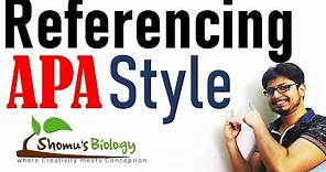 APA style referencing tutorial | APA in text citation | How to reference in APA style