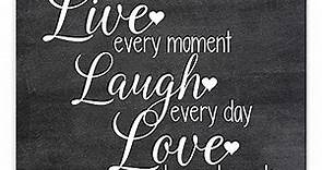 Live Laugh Love Chalkboard Quote Art Print - Unframed - 8x10 | Classroom Décor | Inspirational Wall Art | Office Wall Décor