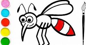Cómo dibujar un mosquito colorido para niños🦟 fácil y rápido /How To Draw Colorful Mosquito For Kids