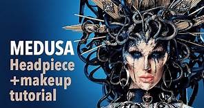 Medusa headpiece and makeup tutorial