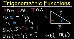 Trigonometric Functions of Any Angle - Unit Circle, Radians, Degrees, Coterminal & Reference Angles