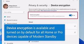 Device encryption in Windows