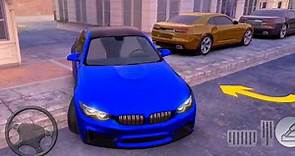 parking créneau 3D jeux de voiture gratuit Real Car Parking 2 - BMW bleu mode chrono