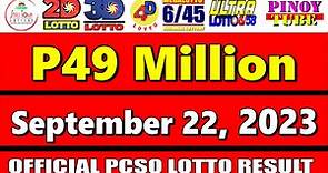 Lotto result 9pm September 22 2023