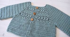 How to crochet a pretty baby / children's cardigan - The Audrey Cardigan