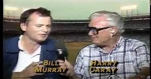 Bill Murray and Harry Caray Open First Night Game At Wrigley Field