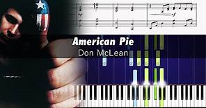 Don McLean - American Pie - ACCURATE Piano Tutorial