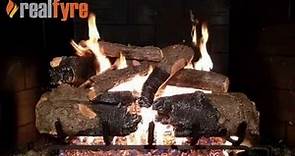 Peterson Real Fyre Charred American Oak Log Set, Shown With the G45 Burner