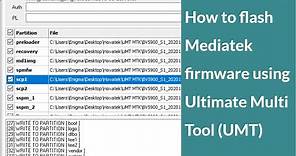 How to use Ultimate Multi Tool (UMT) MTK to flash Mediatek Firmware