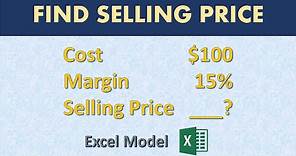 How to find selling price with cost and profit margin only