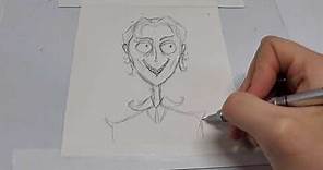 How to Draw Tim Burton Style Art | Burtonesque Art Style Drawing Tutorial 🎨🖌