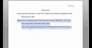 MLA Citation & in Text Citation with Web Source