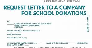 Letter to a Company Requesting Donations - Letter to Request Donation for School