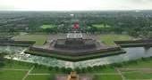 Video by drone of the flagpole of Hue Citadel, Thua Thien Hue...