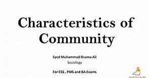 Characteristics of community