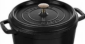 Staub Cast Iron Dutch Oven 5-qt Tall Cocotte, Made in France, Serves 5-6, Matte Black