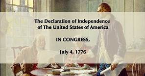 The Declaration of Independence of The United States of America July 4th 1776