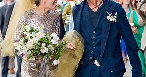 Piper Perabo's Unique Silver Wedding Dress and Gold Veil—All the Details! - E! Online