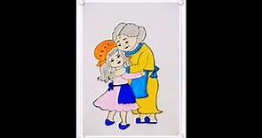 How to draw grandmother and granddaughter