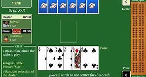 Playing online Cribbage with real players at GameColony.com