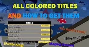 [Blox Fruits] Every Colored Titles And How To Get Them