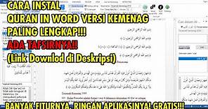 Cara instal quran in word Quran Kemenag di word