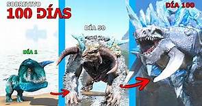 SOBREVIVO como KAIJU DE HIELO DINOSAURIO 100 DÍAS en ARK Evoluciono en Titán destructor de Godzilla!