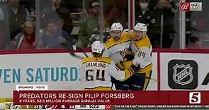 Predators sign Filip Forsberg to $68M, 8-year contract