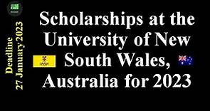 Scholarships at the University of New South Wales, Australia for 2023