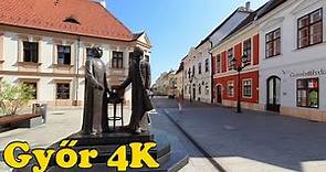 Gyor, Hungary. Walking tour [4K].