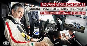 Rowan Atkinson drives hydrogen-powered Toyota GR Yaris H2 Concept at Goodwood