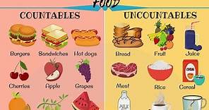 Countable vs. Uncountable FOOD in English | Food and Drinks Vocabulary