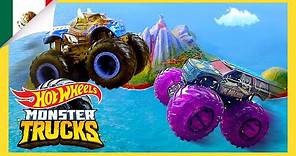 ¡MONSTER TRUCKS Desafío de Carreras Hot Wheels Extremas! | Isla Monster Trucks En Español