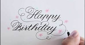 calligraphy / how to write happy birthday in fancy / improve your handwriting