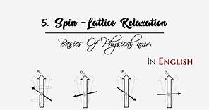 5. Spin Lattice Relaxation | Basics of Physical NMR | SSN
