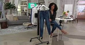 Lisa Rinna Collection Skinny Tuxedo Printed Stripe Jeans on QVC