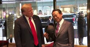 Trump welcomes former Japanese prime minister to New York